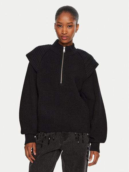 Gestuz Sweter Madia 10909459 Czarny Loose Fit. Czarne swetry klasyczne Gestuz, l, z wełny, bez kołnierzyka. Za 519,99 zł.