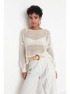 Trendyol Sweter w kolorze kremowym rozmiar: S. Brązowe swetry oversize Trendyol, s, bez wzorów, bez ramiączek. Za 71,95 zł.