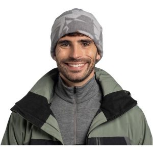 Czapka BUFF POLAR PRINTS BEANIE BONDU. Szare czapki Buff, bez wzorów, z polaru, sportowe. W wyprzedaży za 112,43 zł.
