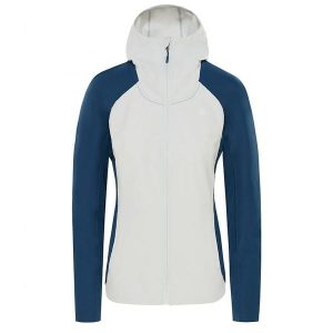 Kurtka Softshell Damska - Invene Softshell Jacket - Szary - Niebieski. Białe kurtki TNF, bez wzorów, z softshellu, bez kaptura. Za 465,55 zł.