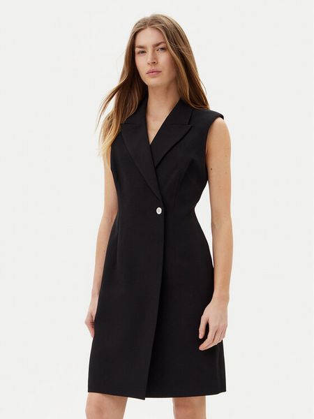 DKNY Sukienka koktajlowa DD5U1H66 Czarny Slim Fit. Czarne kombinezony DKNY, bez wzorów, z syntetyku, wizytowe, bez kołnierzyka, bez ramiączek. Za 369,99 zł.