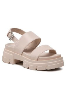 DeeZee Sandały WS87666-3 Beżowy. Brązowe sandały DeeZee, bez wzorów, ze skóry, bez obcasa, na płaskiej podeszwie, bez zapięcia. Za 73,99 zł.