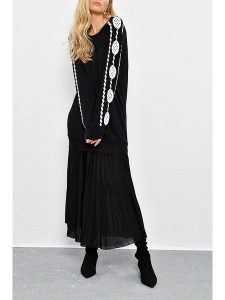 Milan Kiss Bluza w kolorze czarno-kremowym rozmiar: M. Brązowe bluzy Milan Kiss, m, bez wzorów, bez kaptura. Za 118,56 zł.
