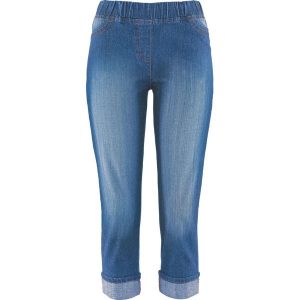 Dżinsy Slim Fit, mid waist, bawełna. Niebieskie jeansy bonprix, bez wzorów, z bawełny. Za 119,99 zł.