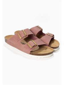 BACKSUN Skórzane klapki "Bali" w kolorze jasnoróżowym rozmiar: 40. Różowe klapki Backsun, bez wzorów, ze skóry, z otwartym noskiem, bez obcasa. Za 130,99 zł.