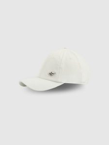 4F Czapka z daszkiem strapback uniseks - biała S/M (58cm). Białe czapki 4f, bez wzorów, klasyczne. Za 69,99 zł.