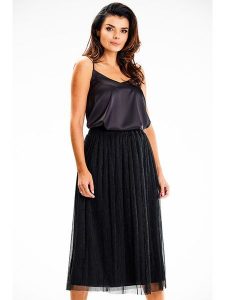 Awama Spódnica w kolorze czarnym rozmiar: S/M. Czarne spódnice Awama, na co dzień, m, bez wzorów, mini. Za 134,99 zł.