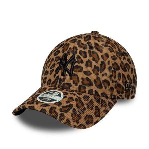Czapka baseballowa damska New York Yankees New Era 9Forty Leopard Cord. Czarne czapki New Era, bez wzorów, z materiału, eleganckie. Za 142,30 zł.