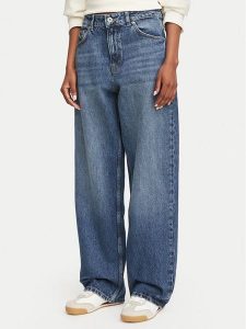 HUGO Jeansy Leni 50564951 Granatowy Relaxed Fit. Niebieskie jeansy Hugo, bez wzorów, z bawełny. Za 384,99 zł.