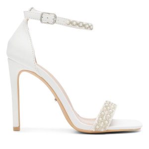 Sandały DeeZee. Białe sandały DeeZee, bez wzorów, bez obcasa, na szpilce, bez zapięcia. Za 199,99 zł.