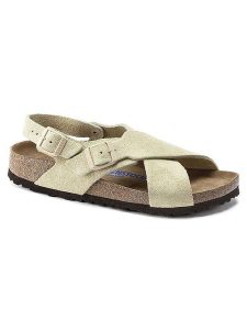 Birkenstock Skórzane sandały "Tulum" w kolorze kremowym rozmiar: 39. Brązowe sandały Birkenstock, bez wzorów, z otwartym noskiem, bez obcasa, bez zapięcia. Za 482,03 zł.