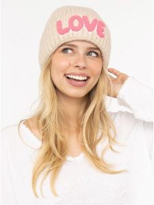 Zwillingsherz Czapka "Love" w kolorze beżowym rozmiar: onesize. Brązowe czapki Zwillingsherz, bez wzorów, z materiału. Za 144,92 zł.