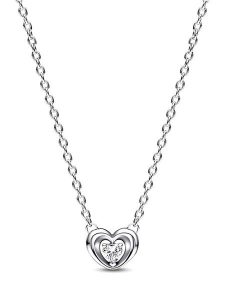 Pandora Srebrny naszyjnik z elementem ozdobnym rozmiar: onesize. Szare naszyjniki Pandora, z cyrkonią, srebrne. Za 271,03 zł.