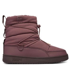 Śniegowce Puma. Brązowe buty zimowe Puma, bez obcasa, bez zapięcia. Za 349,99 zł.