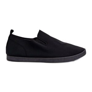 Damskie Tenisówki Trampki Slip-On Czarne Lovinia. Czarne trampki bez wzorów, bez zapięcia. Za 95,05 zł.