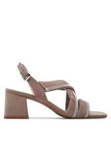 Caprice Sandały 9-28300-42 Brązowy. Brązowe sandały Caprice, bez wzorów, ze skóry, bez obcasa, na słupku, bez zapięcia. Za 214,99 zł.