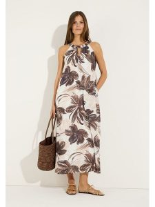 More & More Sukienka w kolorze kremowo-brązowym rozmiar: 32. Brązowe sukienki More & More, bez wzorów, bez kołnierzyka, bez ramiączek, midi. Za 349,95 zł.