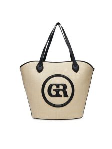 Gino Rossi Torebka TYLO-V Beżowy. Brązowe shopper bag Gino Rossi, bez wzorów, z materiału, bez dodatków. Za 179,99 zł.