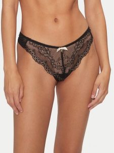 Gossard Stringi Superboost Lace 7716 Czarny. Czarne stringi Gossard, bez wzorów, z syntetyku. Za 59,99 zł.