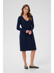 CULTURE Sukienka w kolorze granatowym rozmiar: L. Niebieskie sukienki Culture, l, bez wzorów, bez kołnierzyka, bez ramiączek, midi. Za 173,99 zł.