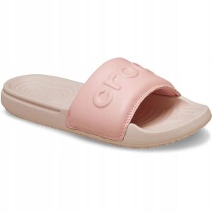 Klapki Dla Dorosłych Crocs All Day Slide. Czerwone klapki Crocs, bez wzorów, z materiału, bez obcasa. Za 139,99 zł.