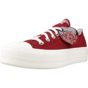 Kapcie CONVERSE CHUCK TAYLOR ALL STAR LIFT PLATFORM VALENTINE´S DAY Czerwony. Czerwone trampki Converse, bez wzorów, bez zapięcia. Za 590,00 zł.