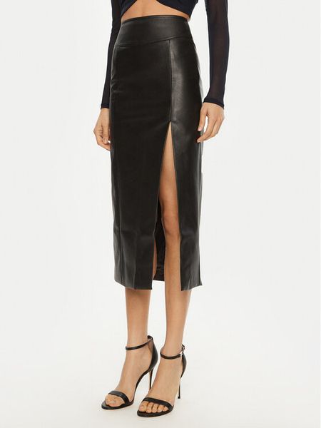 Bardot Spódnica z imitacji skóry 58855SB1 Czarny Regular Fit. Czarne spódnice Bardot, bez wzorów, ze skóry. Za 399,99 zł.