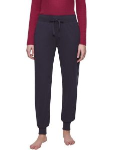 Triumph Spodnie w kolorze granatowym rozmiar: 46. Niebieskie spodnie z wysokim stanem Triumph, bez wzorów, z bawełny, z podwyższonym stanem. Za 73,93 zł.