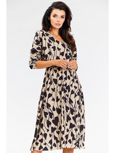 Awama Sukienka w kolorze beżowym rozmiar: XL. Brązowe sukienki Awama, xl, bez wzorów, bez kołnierzyka, bez ramiączek, maxi. Za 78,84 zł.