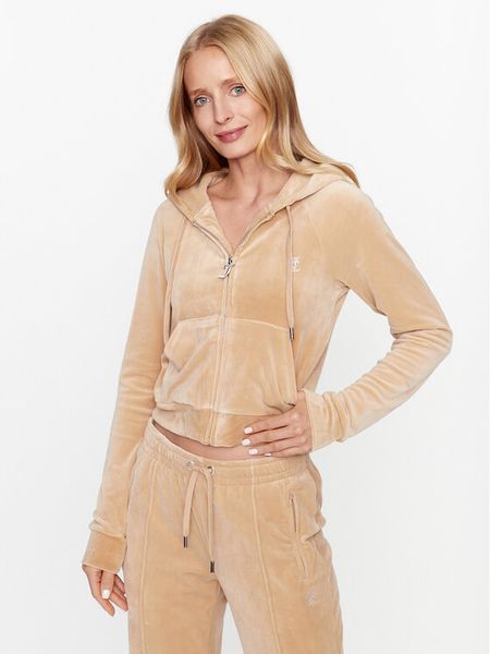 Juicy Couture Bluza Madison JCWA122001483 Beżowy Slim Fit. Brązowe bluzy Juicy Couture, xs, bez wzorów, z syntetyku, bez kaptura. Za 329,99 zł.