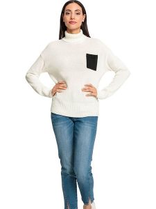 Heine Sweter w kolorze kremowo-czarnym rozmiar: 40. Brązowe golfy Heine, bez wzorów. Za 52,67 zł.