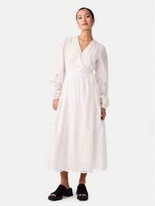 YAS Sukienka codzienna Luma 26032685 Biały Regular Fit. Białe kombinezony YAS, s, bez wzorów, z bawełny, bez kołnierzyka, bez ramiączek. Za 269,99 zł.