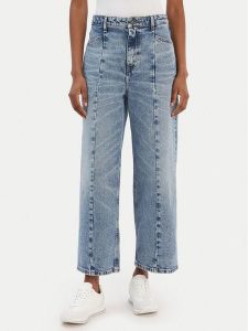 Guess Jeans Jeansy W6RA1H D5M4M Niebieski Wide Leg. Niebieskie jeansy Guess Jeans, z aplikacjami, z bawełny. Za 439,99 zł.