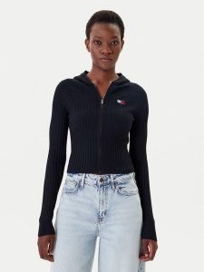 Tommy Jeans Kardigan DW0DW20974 Czarny Slim Fit. Czarne kardigany Tommy Jeans, z jeansu. Za 329,99 zł.