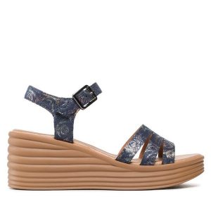 Sandały Clara Barson. Niebieskie sandały Clara Barson, bez wzorów, bez obcasa, na koturnie, bez zapięcia. Za 63,99 zł.