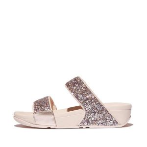 Klapki damskie FitFlop Lulu Multi-Tonal Glitter. Czerwone klapki FIT FLOP, bez wzorów, z gumy, bez obcasa. Za 421,00 zł.