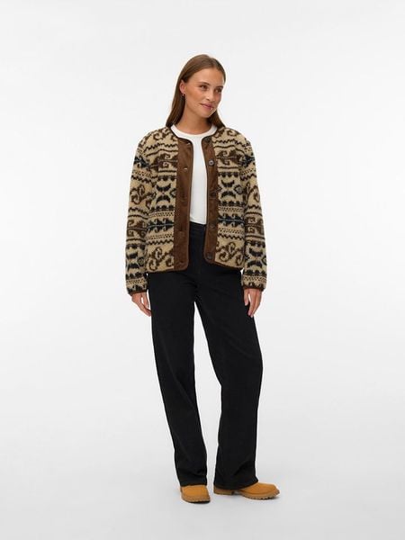 Vero Moda Kurtka pluszowa w kolorze beżowo-brązowym rozmiar: L. Brązowe kurtki Vero Moda, l, bez wzorów, bez kaptura. Za 119,95 zł.