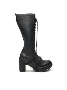 NEW ROCK Kozaki M-TRCASCO009-V1 Czarny. Czarne kozaki NEW ROCK, bez wzorów, ze skóry, bez obcasa, na słupku, bez zapięcia. Za 779,99 zł.