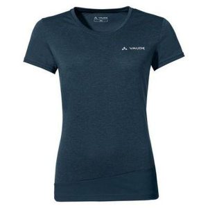 Koszulka szybkoschnąca damska Vaude Sveit Shirt. Niebieskie bluzki Vaude, bez wzorów, sportowe, bez kołnierzyka, bez ramiączek. Za 156,99 zł.