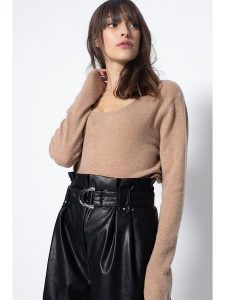 AUTHENTIC CASHMERE Kaszmirowy sweter "Lanfon" w kolorze beżowym rozmiar: S. Brązowe swetry oversize AUTHENTIC CASHMERE, s, bez wzorów, z kaszmiru, bez ramiączek. Za 284,15 zł.