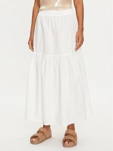 Vero Moda Spódnica trapezowa Charlotte 10303657 Biały Regular Fit. Białe spódnice Vero Moda, m, bez wzorów, z bawełny. Za 169,99 zł.