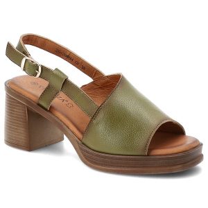 Sandały damskie Vinceza, cholewka ze skóry naturalnej na stabilnym klocku, zielone, 39994. Zielone sandały VINCEZA, bez wzorów, ze skóry, bez obcasa, na obcasie, bez zapięcia. Za 159,00 zł.