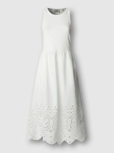 Pepe Jeans Sukienka "Naomi" w kolorze białym rozmiar: L. Białe sukienki Pepe Jeans, l, bez wzorów, z bawełny, bez kołnierzyka, bez ramiączek, maxi. Za 217,99 zł.