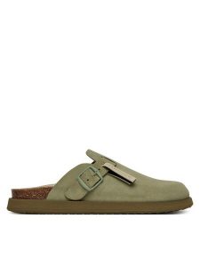 D.Franklin Klapki DFSH407002 Khaki. Brązowe klapki D.Franklin, bez wzorów, ze skóry, bez obcasa. Za 459,99 zł.