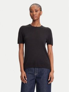 Calvin Klein Sweter LV044A307G Czarny Regular Fit. Czarne swetry klasyczne Calvin Klein, s, z wiskozy, bez kołnierzyka. Za 259,99 zł.