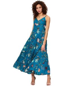 Aller Simplement Sukienka w kolorze niebieskim rozmiar: 42. Niebieskie sukienki Aller Simplement, bez wzorów, z bawełny, bez kołnierzyka, bez ramiączek, maxi. Za 220,12 zł.