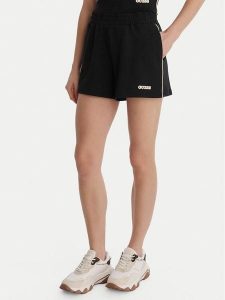 Guess Szorty sportowe V6GD08 K3004 Czarny Relaxed Fit. Czarne spodenki sportowe Guess, s, z aplikacjami, z wiskozy. Za 279,99 zł.