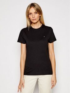 Tommy Hilfiger T-Shirt Heritage Crew WW0WW22043 Czarny Regular Fit. Czarne t-shirty TOMMY HILFIGER, xxs, bez wzorów, z bawełny, bez kołnierzyka, bez ramiączek. Za 109,99 zł.
