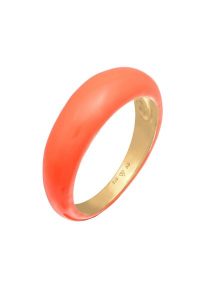 Elli Damska obrączka do łączenia z emalią pomarańczową w pozłacanym srebrze 925 Sterling Silver Pierścionki 1 ct Damski. Brązowe pierścionki Elli, pozłacane. Za 253,99 zł.