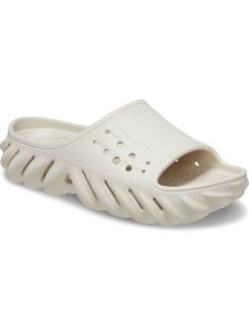 Crocs Klapki "Echo" w kolorze kremowym rozmiar: 41/42. Brązowe klapki Crocs, bez wzorów, z otwartym noskiem, bez obcasa. Za 88,02 zł.